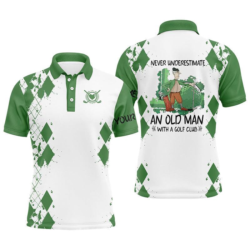 Custom Golf Long Sleeve Men Polo Shirt - Never Underestimate An Old Man With A Golf Club Men Golf Polo Shirt - Perfect Polo Shirt For Men, Golfers - Image 11