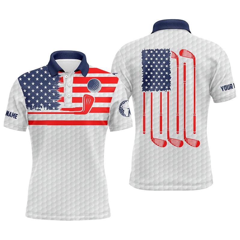 Custom Golf Men Polo Shirt - Golf Men Polo Shirt, American Flag Custom Name Multicolor Apparel Men Golf Polo Shirt - Perfect Polo Shirt For Men, Golfers - Image 6