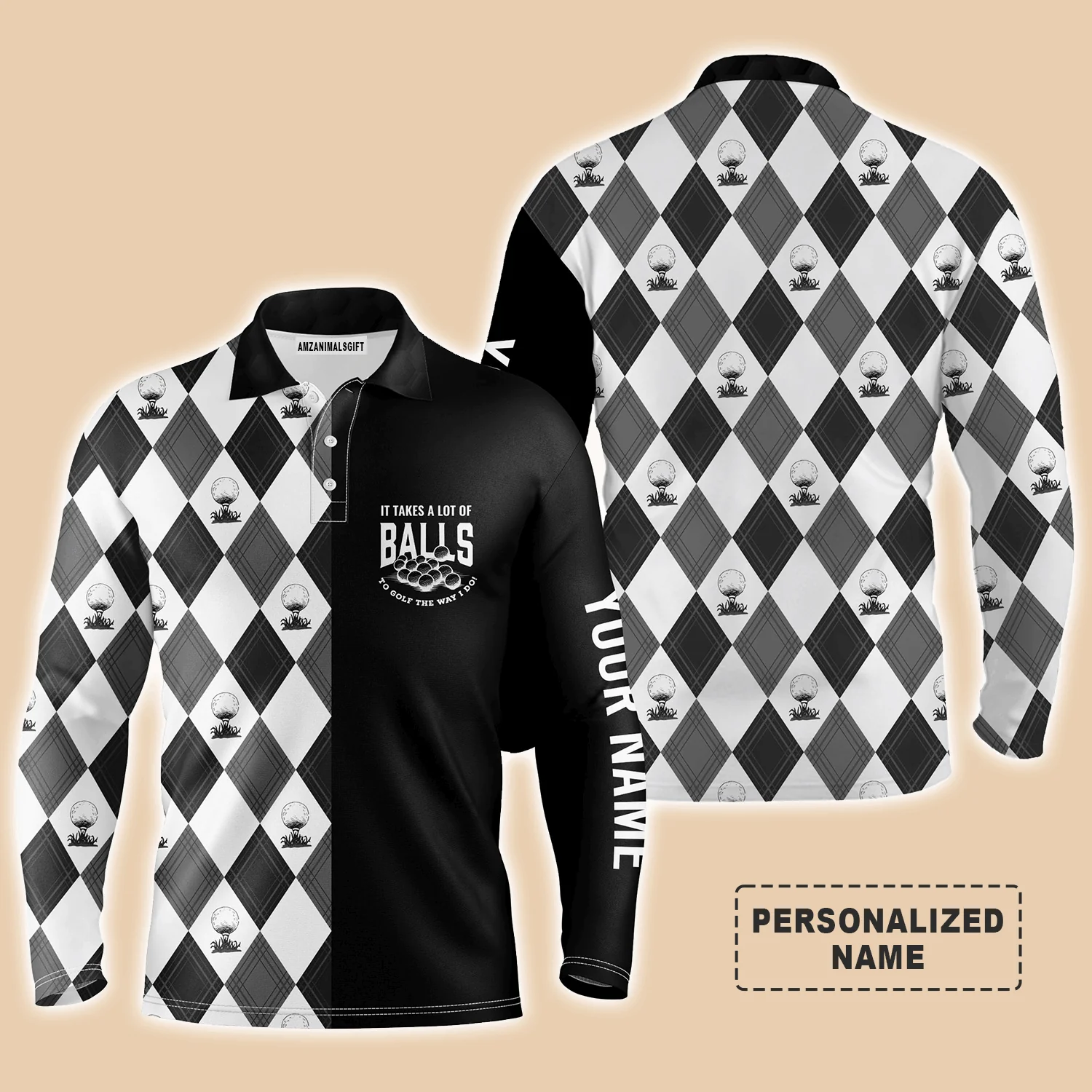 Custom Golf Men Polo Shirt - It Takes A Lot Of Balls To Golf The Way I Do Men Golf Polo Shirt - Perfect Polo Shirt For Men, Golfers - Image 4