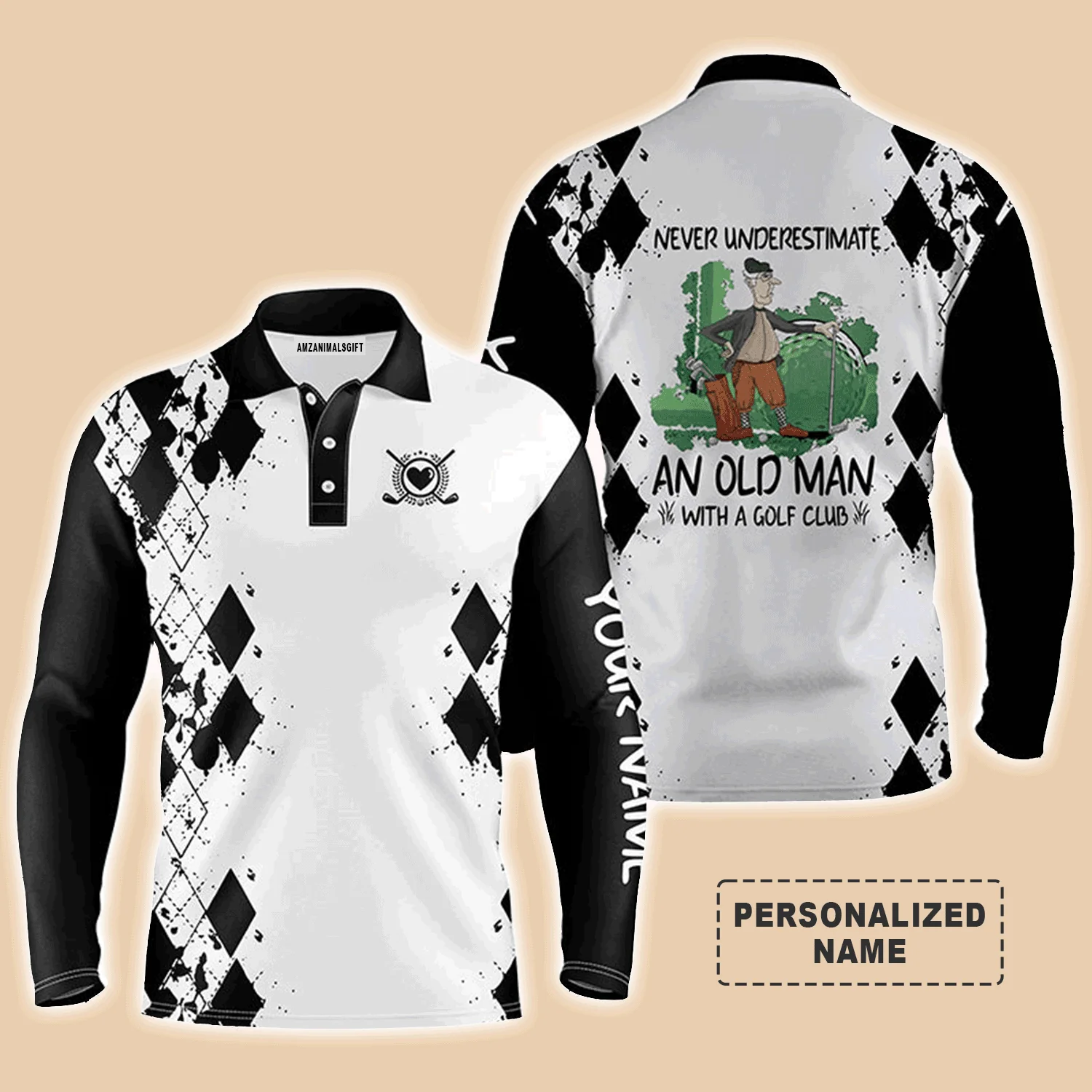 Custom Golf Men Polo Shirt - Never Underestimate An Old Man With A Golf Club Men Golf Polo Shirt - Perfect Polo Shirt For Men, Golfers - Image 10