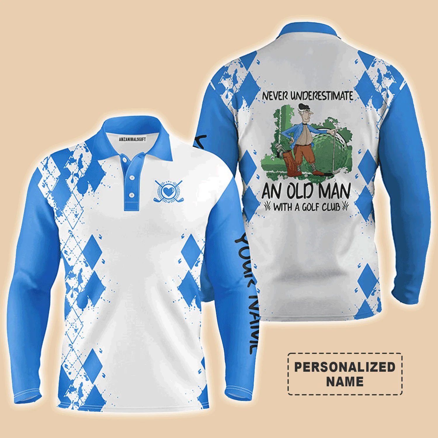 Custom Golf Men Polo Shirt - Never Underestimate An Old Man With A Golf Club Men Golf Polo Shirt - Perfect Polo Shirt For Men, Golfers - Image 11