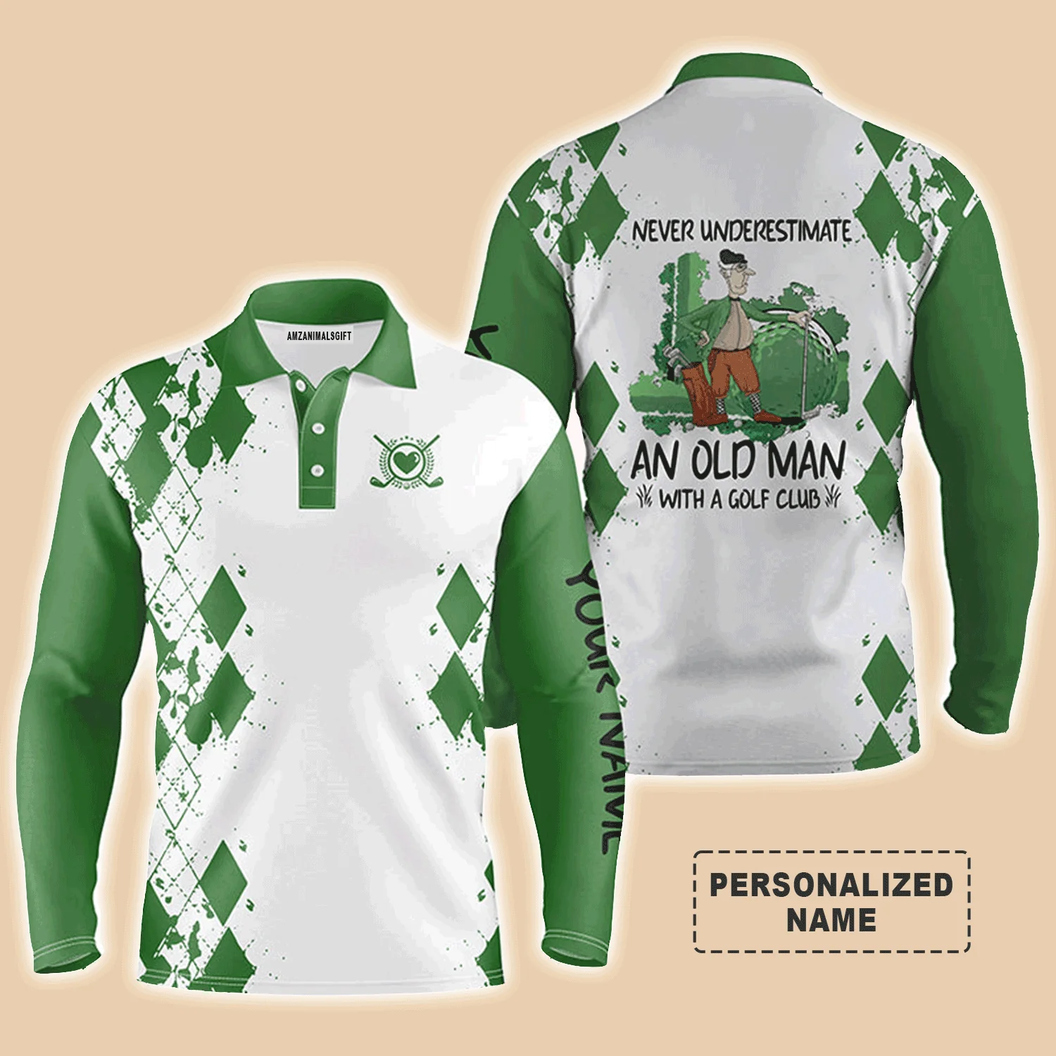 Custom Golf Men Polo Shirt - Never Underestimate An Old Man With A Golf Club Men Golf Polo Shirt - Perfect Polo Shirt For Men, Golfers - Image 12