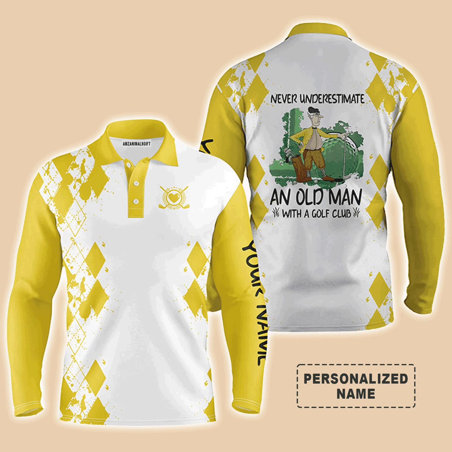 Custom Golf Men Polo Shirt - Never Underestimate An Old Man With A Golf Club Men Golf Polo Shirt - Perfect Polo Shirt For Men, Golfers - Image 13