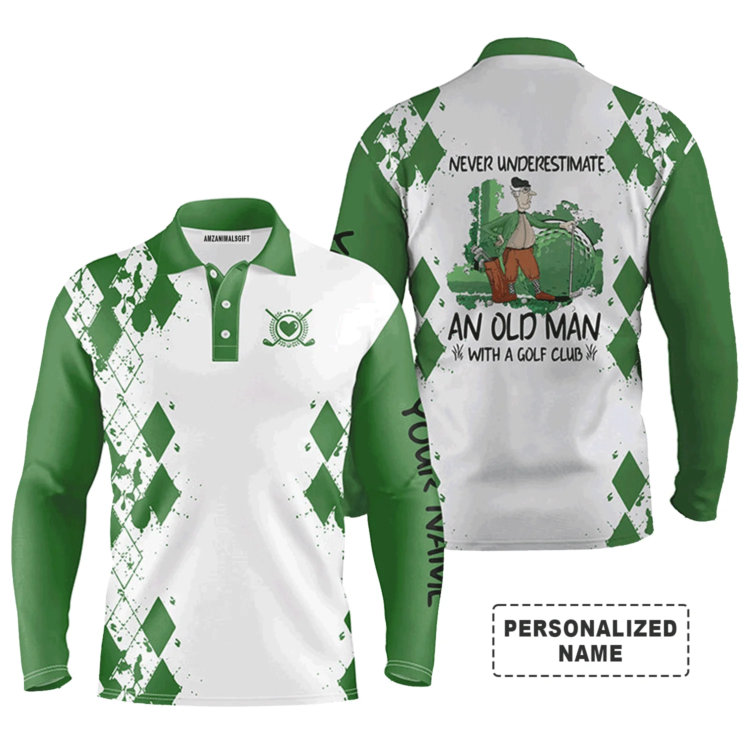 Custom Golf Men Polo Shirt - Never Underestimate An Old Man With A Golf Club Men Golf Polo Shirt - Perfect Polo Shirt For Men, Golfers - Image 15