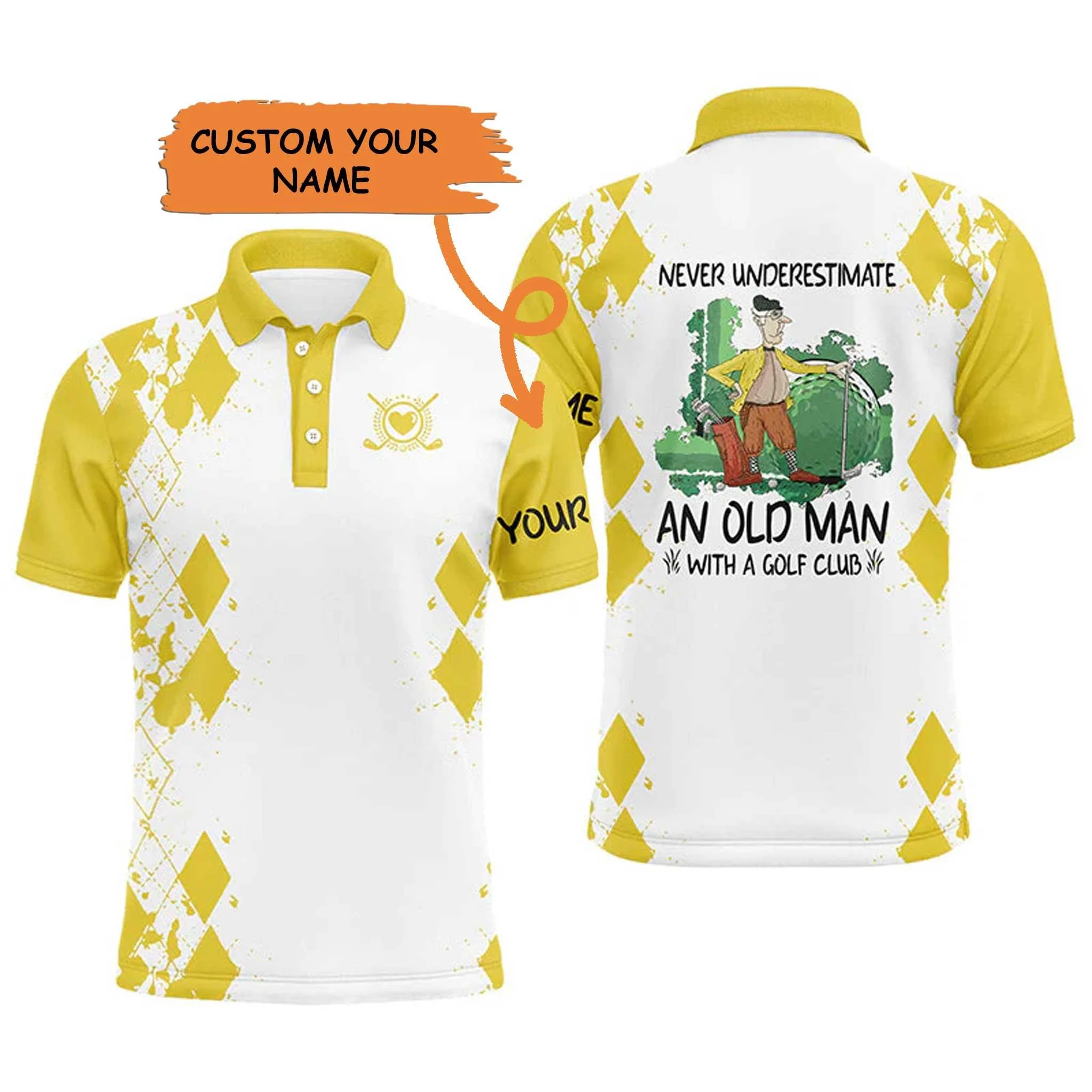 Custom Golf Men Polo Shirt - Never Underestimate An Old Man With A Golf Club Men Golf Polo Shirt - Perfect Polo Shirt For Men, Golfers - Image 4