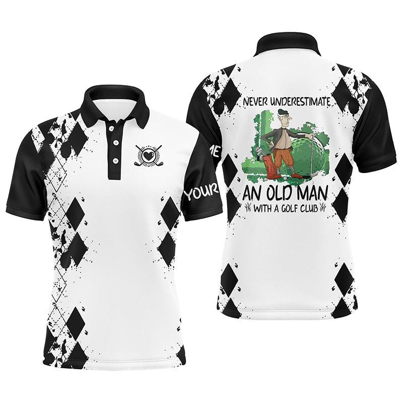 Custom Golf Men Polo Shirt - Never Underestimate An Old Man With A Golf Club Men Golf Polo Shirt - Perfect Polo Shirt For Men, Golfers - Image 5