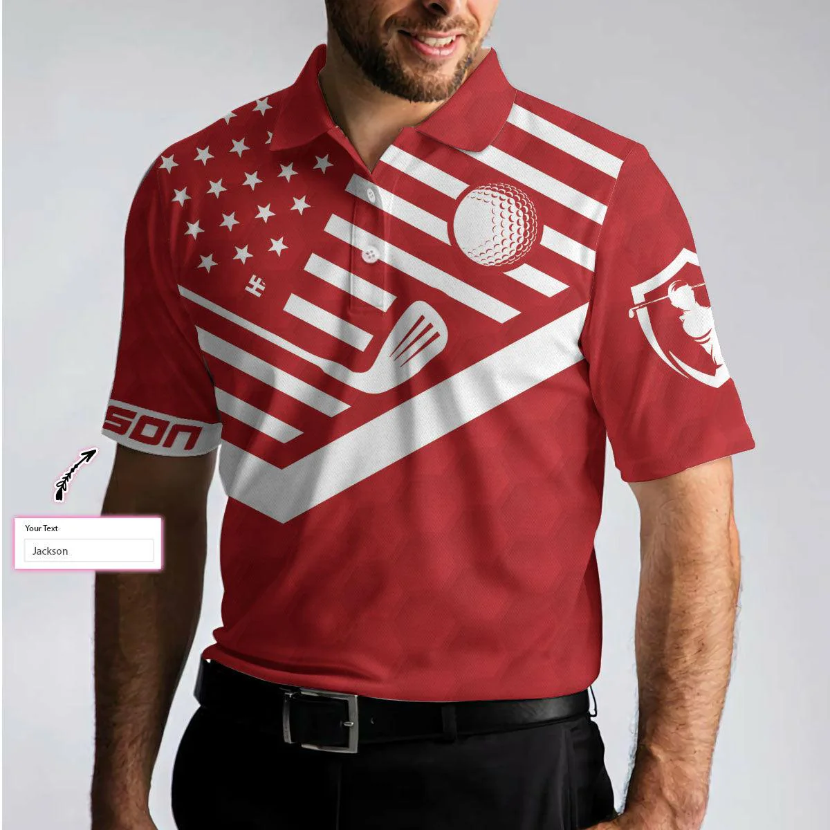 Custom Golf Men Polo Shirt - Swing Swear Drink Repeat Sunday Red Men Golf Polo Shirt - Perfect Polo Shirt For Men, Golfers - Image 5