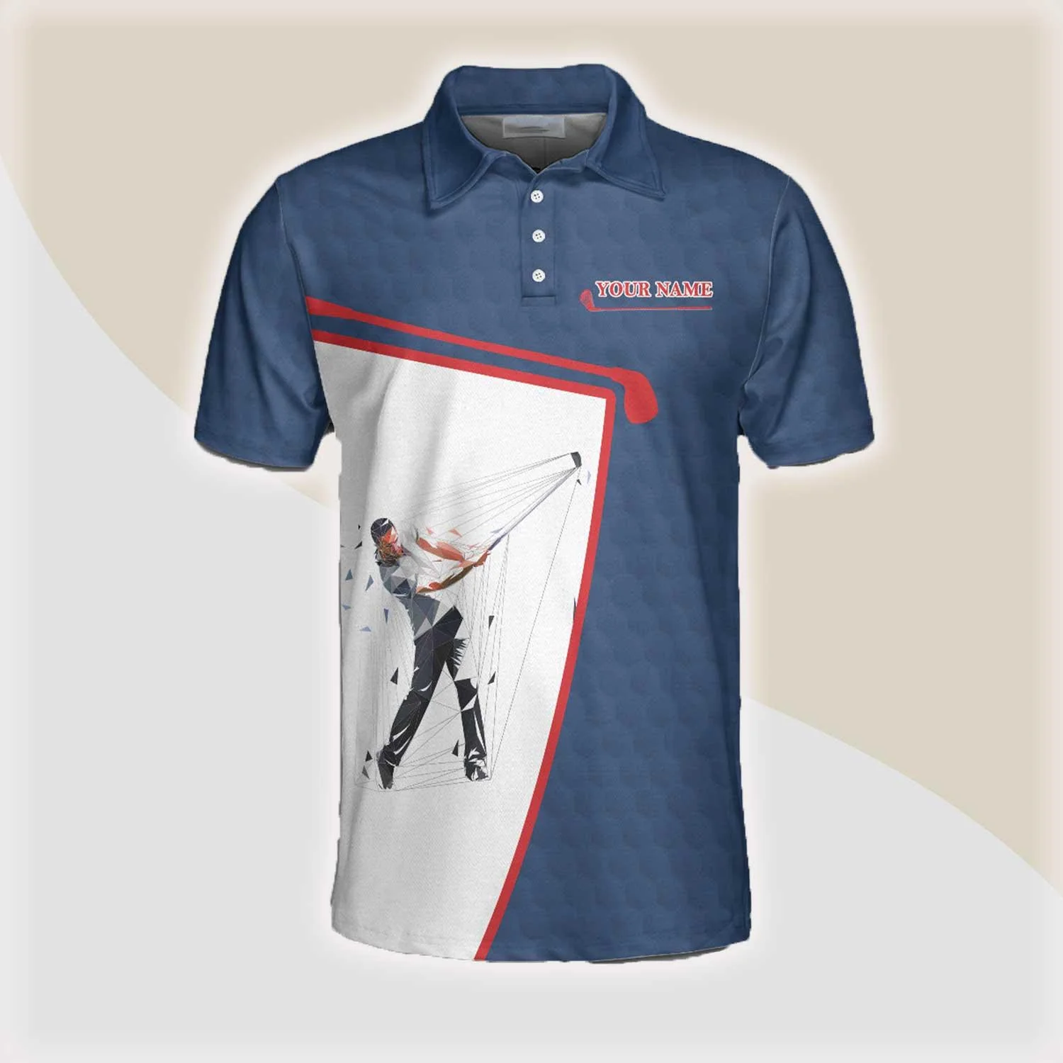 Custom Golf Men Polo Shirts - White And Blue Your Hole Is My Goal Custom Polo Shirt, Personalized Golf Gift Idea - Perfect Gift For Men, Golfers