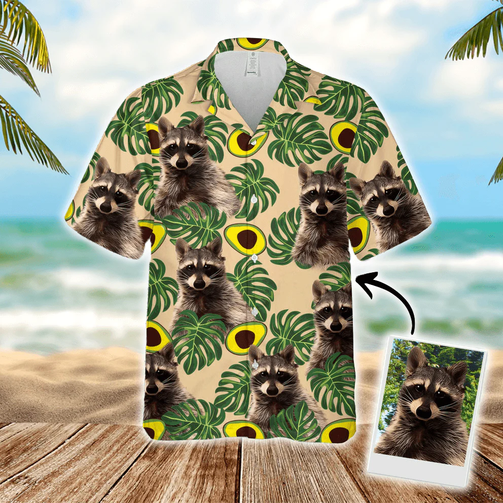 Custom Hawaiian Shirt For Pet Lovers - Avocado & Leaves Pattern Lemon Zest Color Aloha Shirt - Personalized Hawaiian Shirt For Men & Women, Pet Lovers