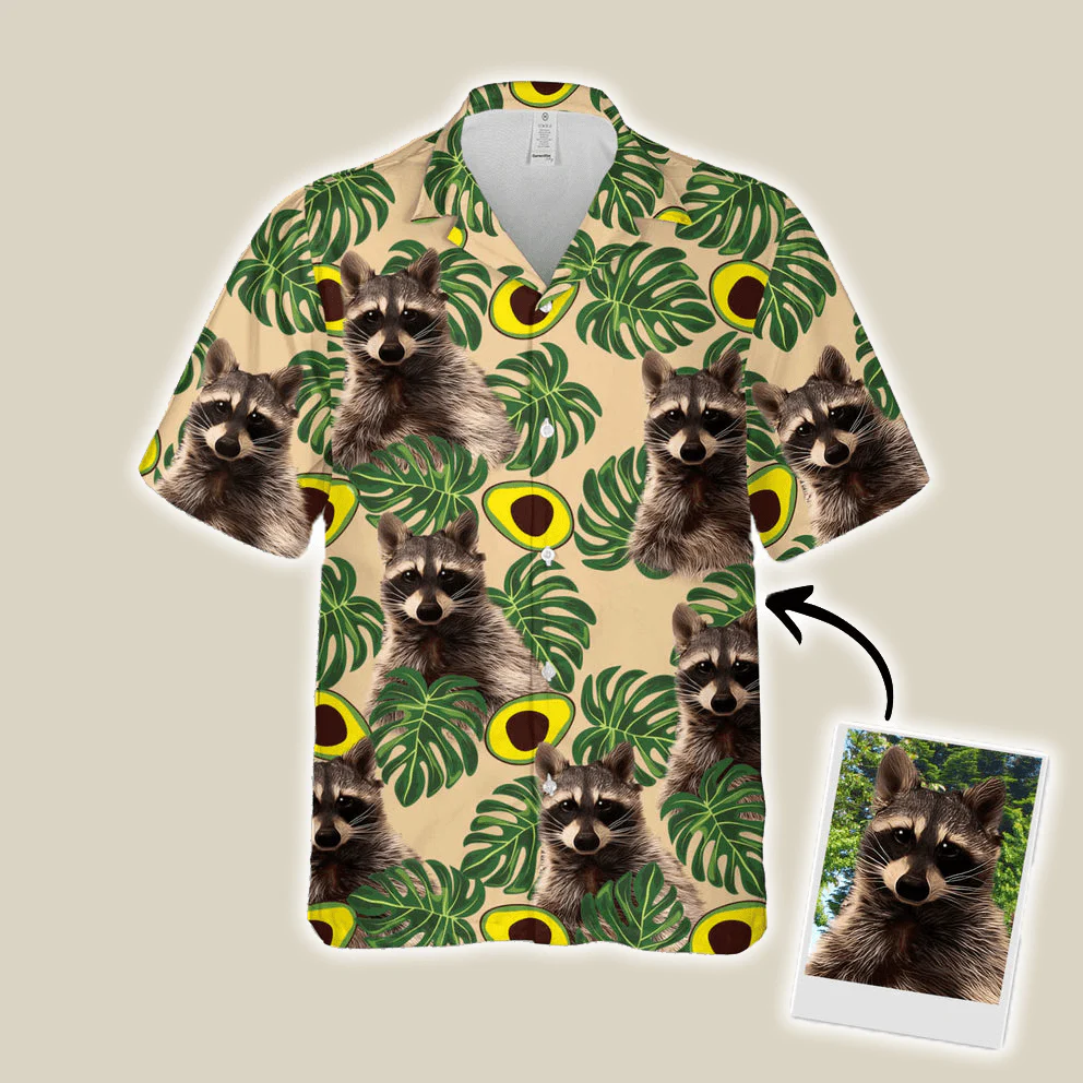 Custom Hawaiian Shirt For Pet Lovers - Avocado & Leaves Pattern Lemon Zest Color Aloha Shirt - Personalized Hawaiian Shirt For Men & Women, Pet Lovers - Image 2