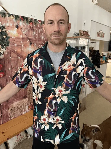 Custom Hawaiian Shirt With Pet Face - Leaves & Flowers Pattern Dark Green Color Aloha Shirt - Personalized Hawaiian Shirt For Men & Women, Pet Lovers - Image 12