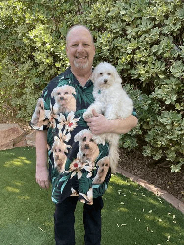 Custom Hawaiian Shirt With Pet Face - Leaves & Flowers Pattern Dark Green Color Aloha Shirt - Personalized Hawaiian Shirt For Men & Women, Pet Lovers - Image 6