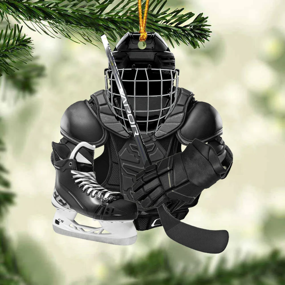 Custom Hockey Acrylic Christmas Ornament, Personalized Hockey Equipment Acrylic Ornament Gift For Hockey Lover Hockey Players, Christmas,New Year - Image 2