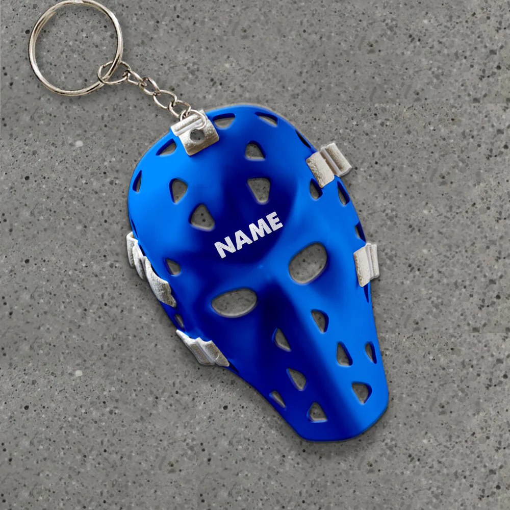Custom Hockey Acrylic Keychain, Personalized Hockey Helmet Keychain, Christmas Helmet Keychain,Perfect Gift For Hockey Lover - Image 3