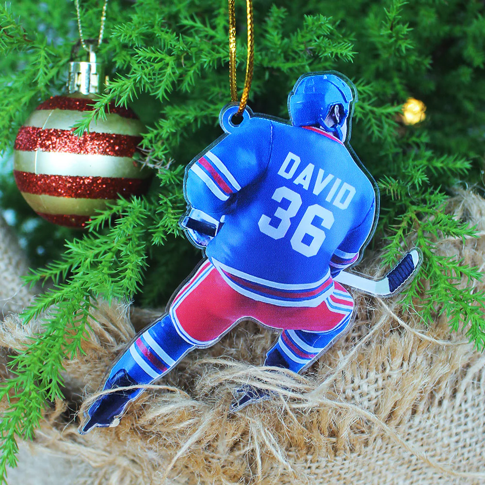 Custom Hockey Acrylic Ornament, Ice Hockey Player Acrylic Ornament - Perfect Gift For Hockey Lover, Christmas, New Year - Image 3