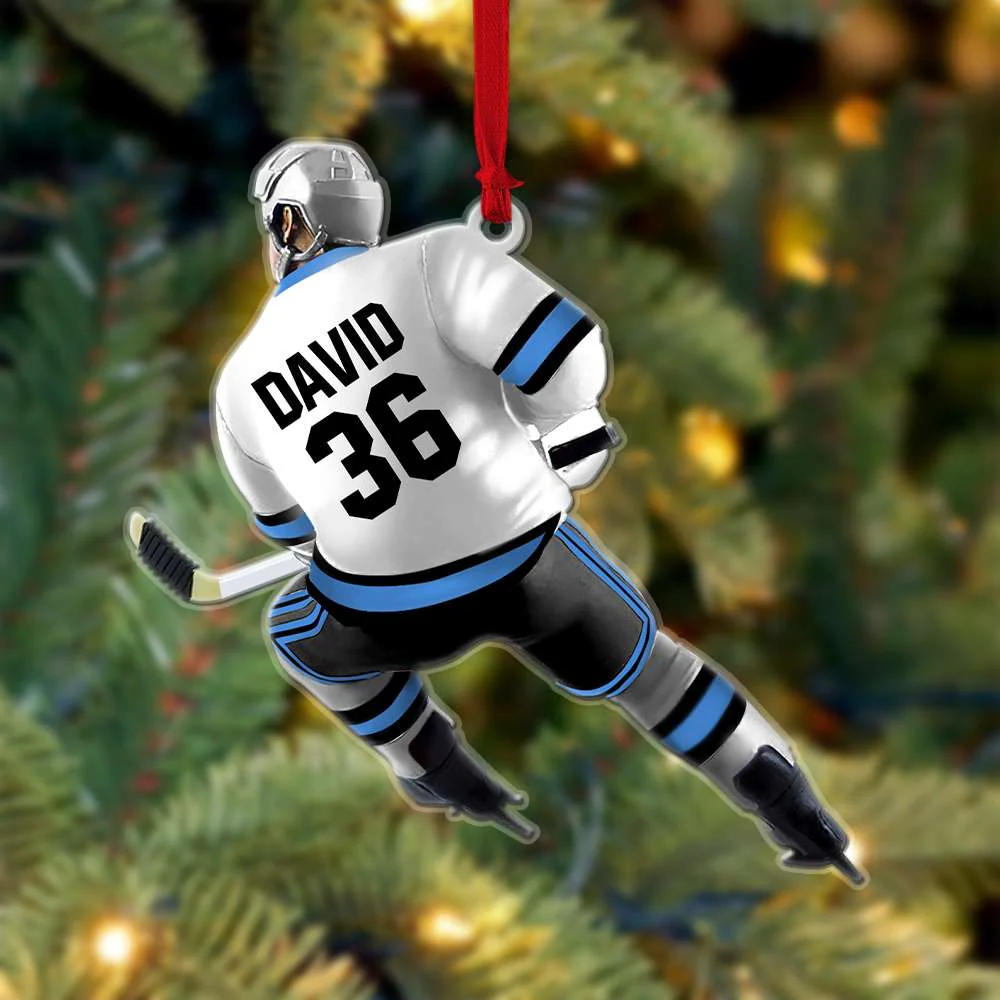 Custom Hockey Acrylic Ornament, Ice Hockey Player Acrylic Ornament - Perfect Gift For Hockey Lover, Christmas, New Year - Image 6