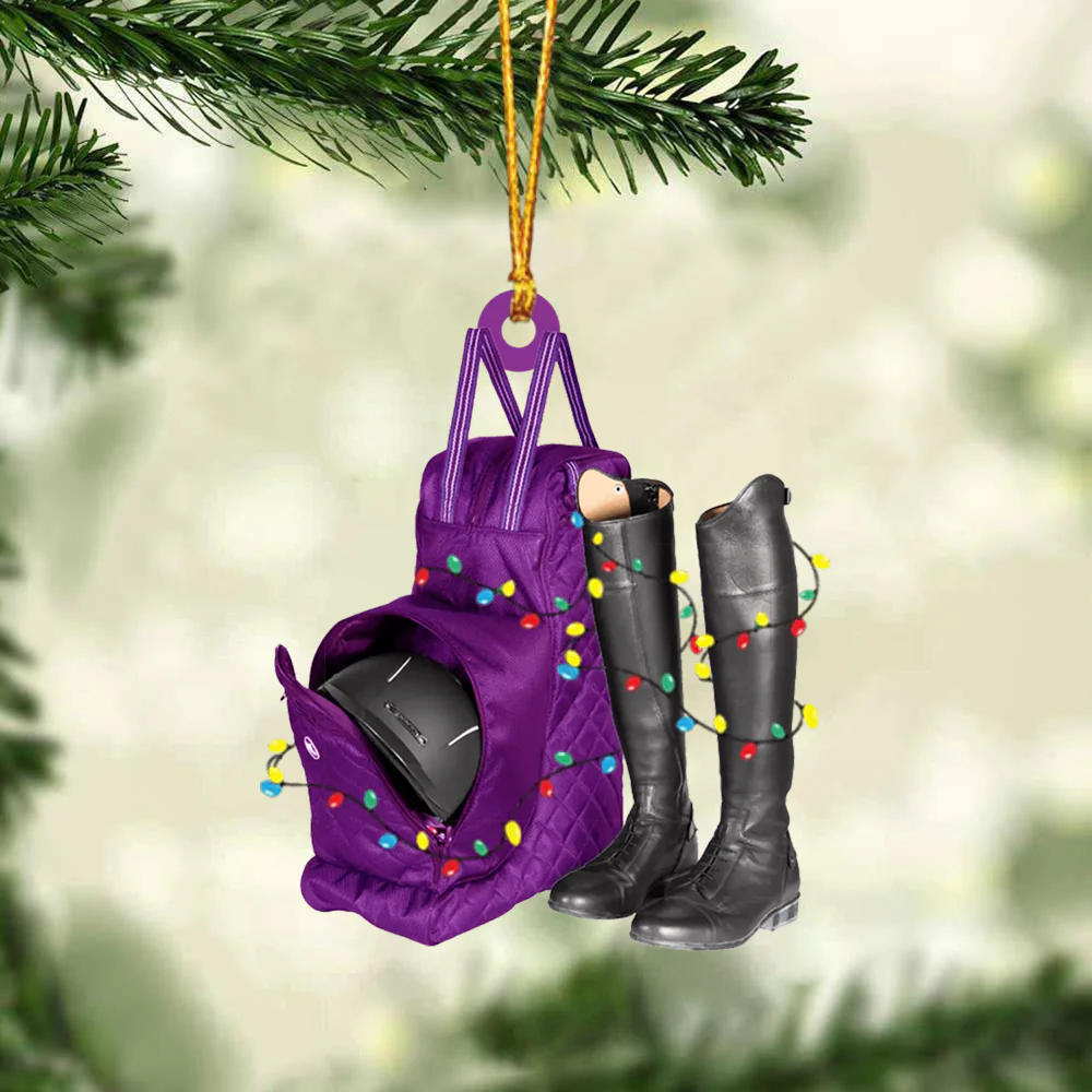 Custom Horse Riding Acrylic Christmas Ornament, Personalized Horse Riding Bag Acrylic Christmas Ornament For Horse Riding Lover - Image 2
