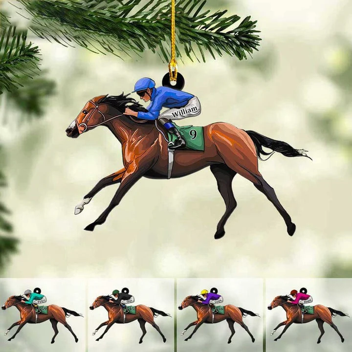 Custom Horse Riding Acrylic Ornament, Personalized Boy Horse Riding Acrylic Ornament For Horse Riding Lover, Christmas - Image 2