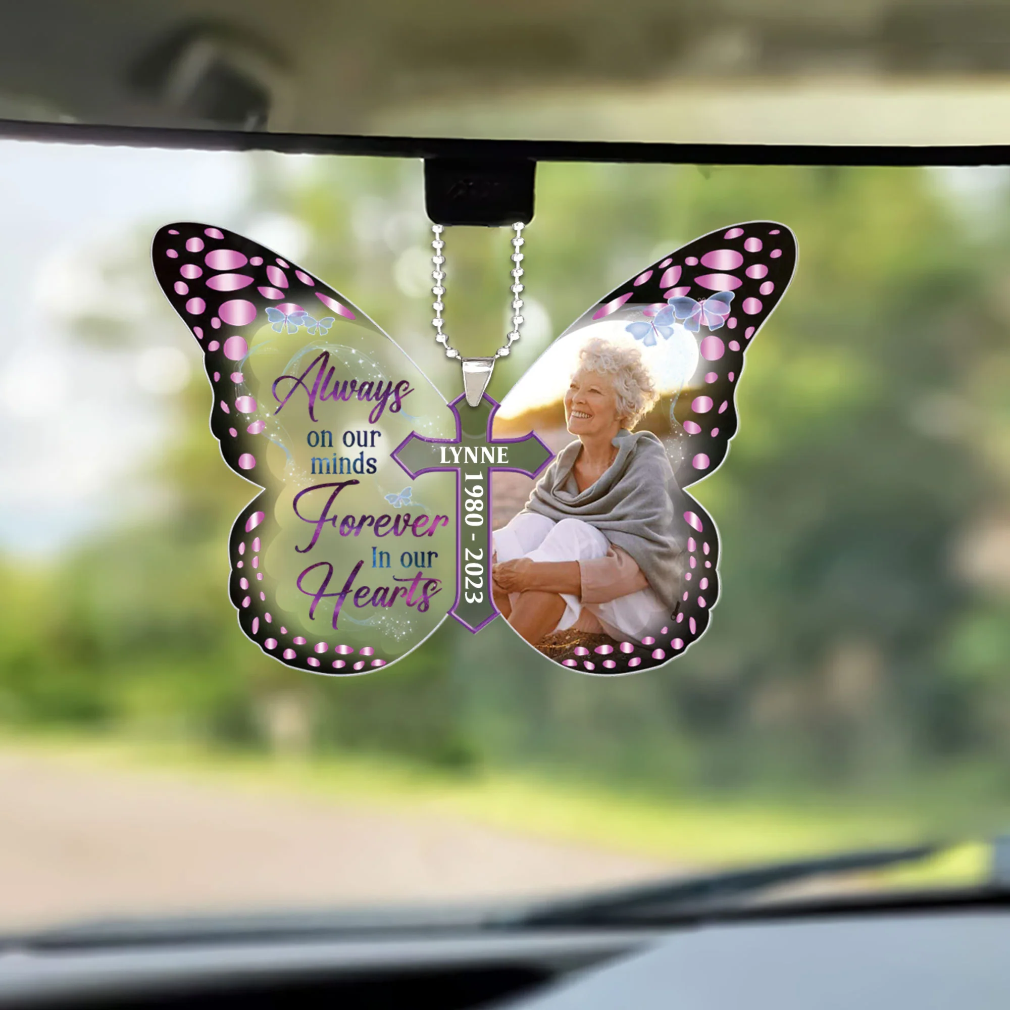 Custom Mom Photo Butterfly Acrylic Ornament, Customized Memorial Dad Photo Acrylic Ornament - Memorial Gift For Mom, Dad, Family, Friends - Image 5
