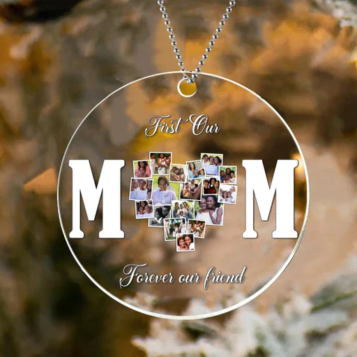 Custom Mom Photo Circle Acrylic Ornament, Customized Memorial Photo Acrylic Ornament - Memorial Gift For Mom, Dad, Family, Friends - Image 2