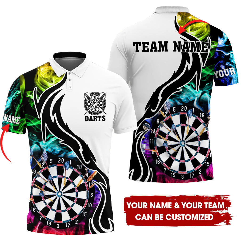 Custom Multicolor Darts Men Polo Shirt, Personalized Darts For Team Polo Shirt For Men, Perfect Gift For Darts Lovers, Darts Players
