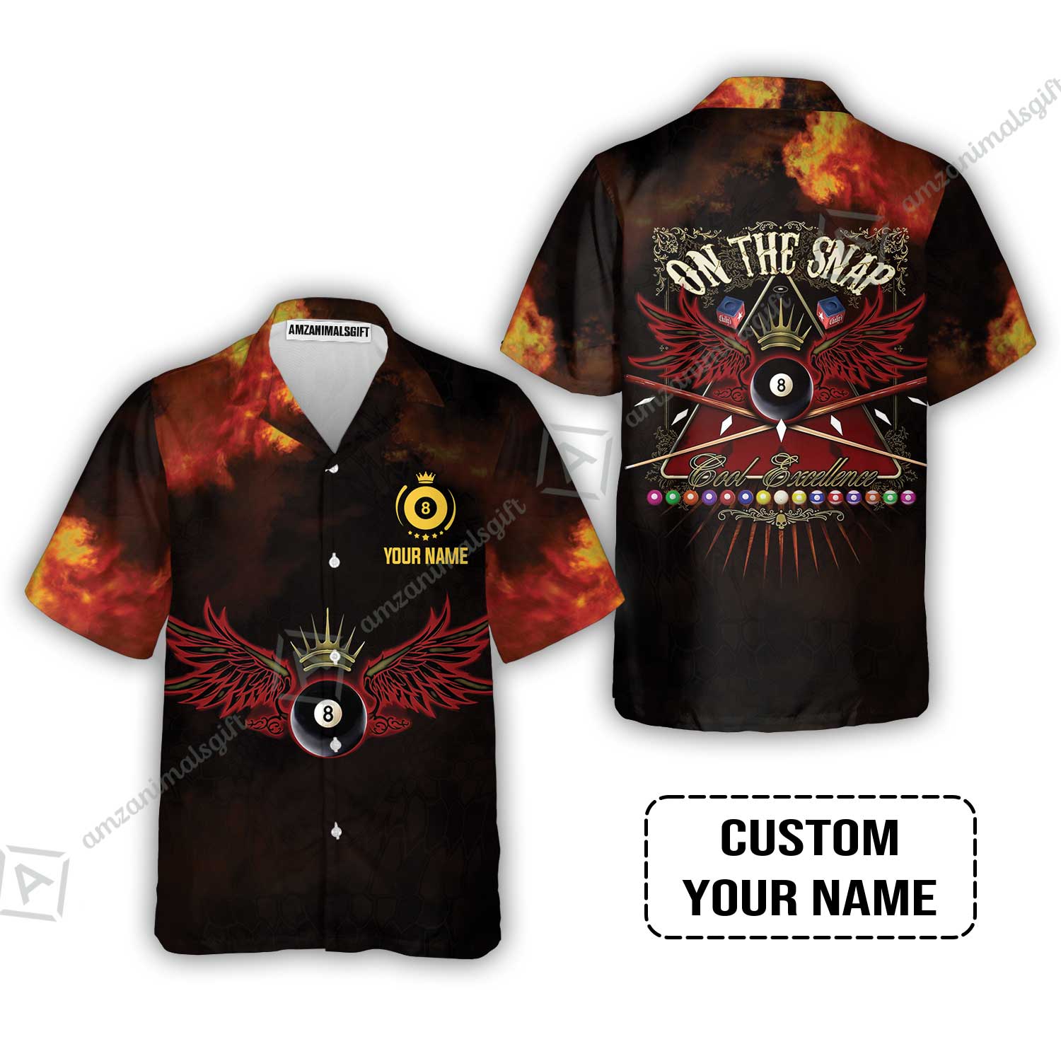 Custom Name Billiard Women Polo Shirt, On The Snap Personalized 8 Ball Pool Billiards Women Polo Shirt - Image 6