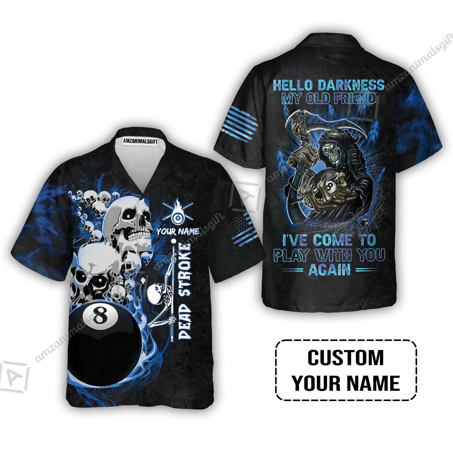 Custom Name Billiard Women Polo Shirt, Personalized Blue Galaxy 8 Ball Pool Billiards, Hello Darkness My Old Friend Long Women Polo Shirt For Billiards Lovers - Image 6