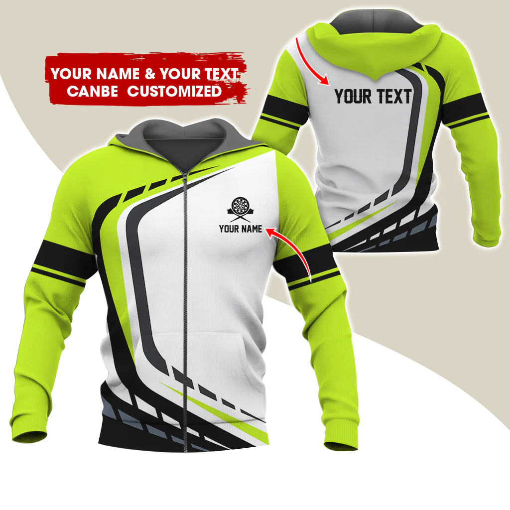 Custom Name Darts Premium Zip Hoodie, Personalized Name & Text Darts Team Uniforms Zip Hoodie For Men & Women - Gift For Darts Lovers, Darts Players - Image 12