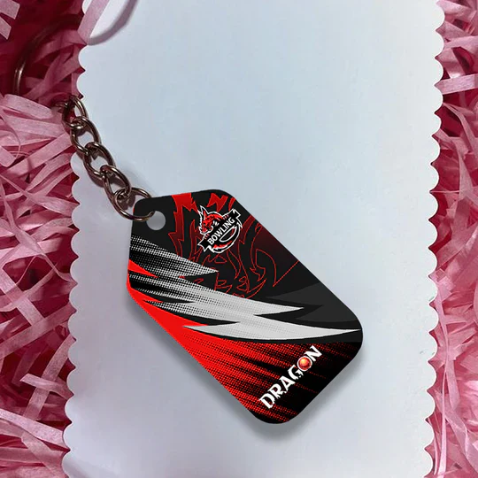 Custom Name Dragon Team Red Bowling Ball On Fire Acrylic Keychain - Christmas Gift For Bowling Lovers, Bowling Players, Family, Friends - Image 5