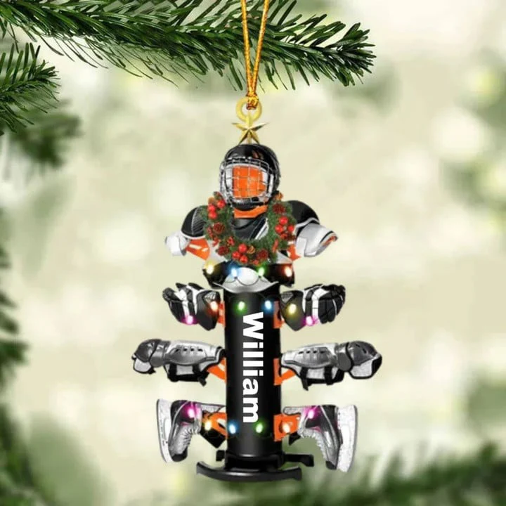 Custom Name Hockey Equipment Drying Stand Christmas Ornament Gift For Hockey Lover - Christmas Ornament Tree Decor - Image 3