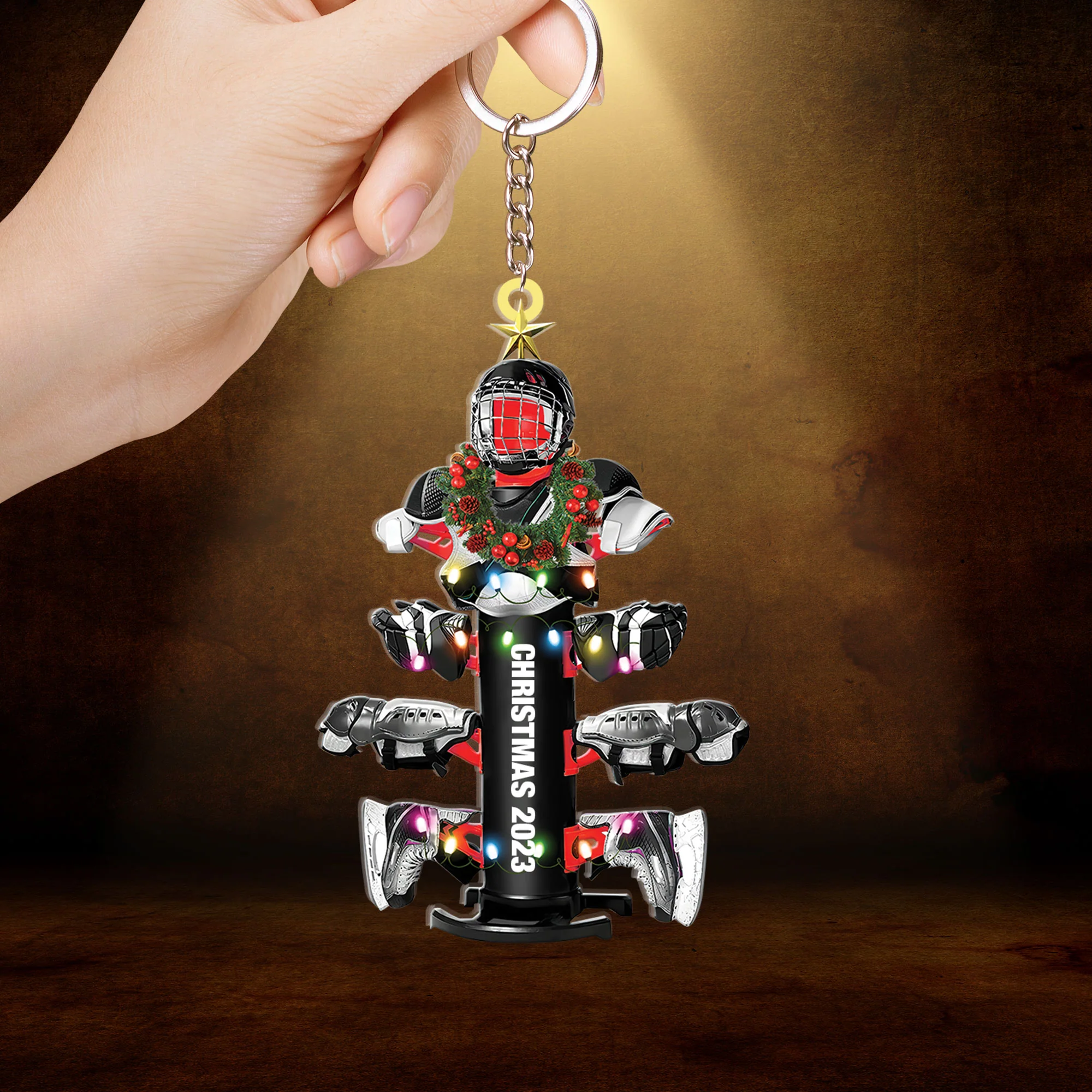Custom Name Hockey Equipment Drying Stand Christmas Ornament Gift For Hockey Lover - Christmas Ornament Tree Decor - Image 4