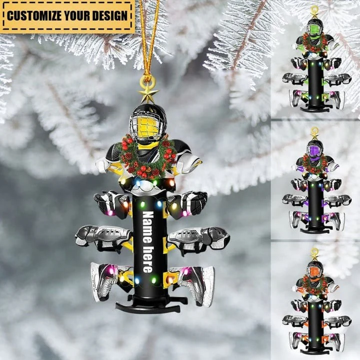 Custom Name Hockey Equipment Drying Stand Christmas Ornament Gift For Hockey Lover - Christmas Ornament Tree Decor - Image 2