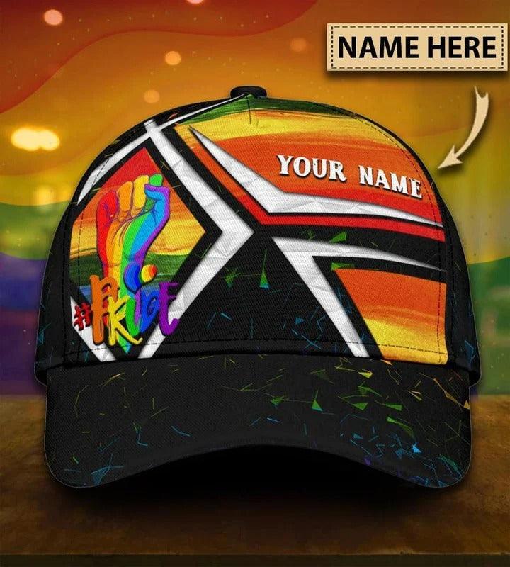Custom Name LGBT Cap, Personalized Name Pride Hands Rainbow Classic Cap Hat For Men And Women, Perfect LGBT Gift For Friend, LGBT Pride Month