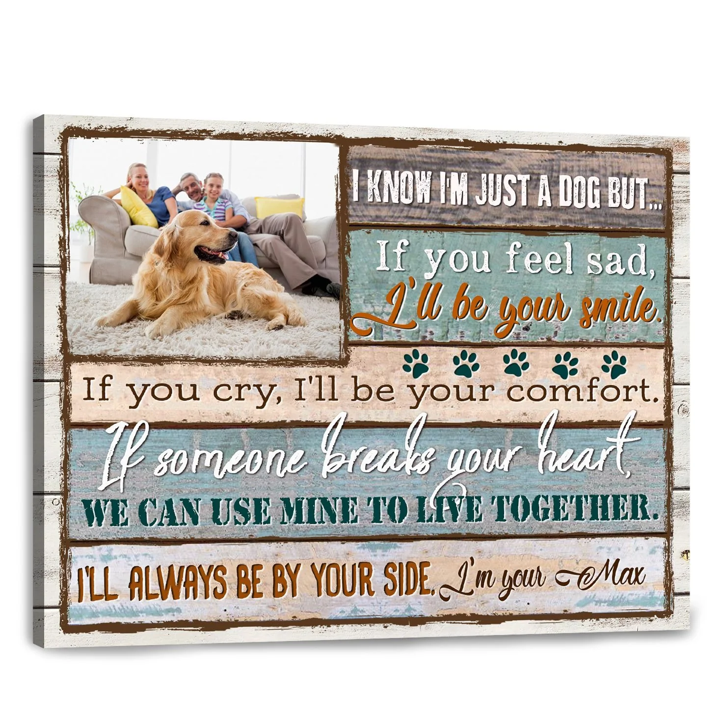 Custom Name & Photo Dog Premium Wrapped Landscape Canvas, Im Your Dog Personalized Dog Canvas - Perfect Gift For Dog Lovers, Family, Friend - Image 3