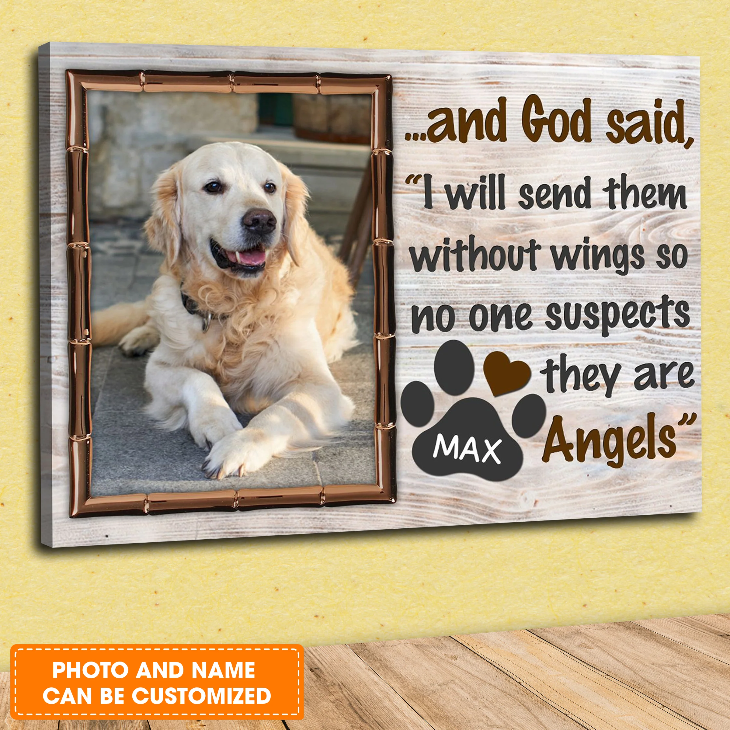 Custom Name & Photo Dog Premium Wrapped Landscape Canvas, Memorial Personalized Dog Canvas - Perfect Gift For Dog Lovers, Family, Friend - Image 2