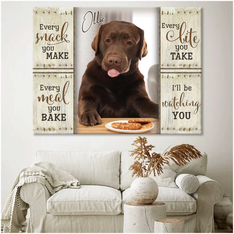 Custom Name & Photo Dog Premium Wrapped Landscape Canvas, Pet Photo Personalized Canvas - Perfect Gift For Dog Lovers - Image 4
