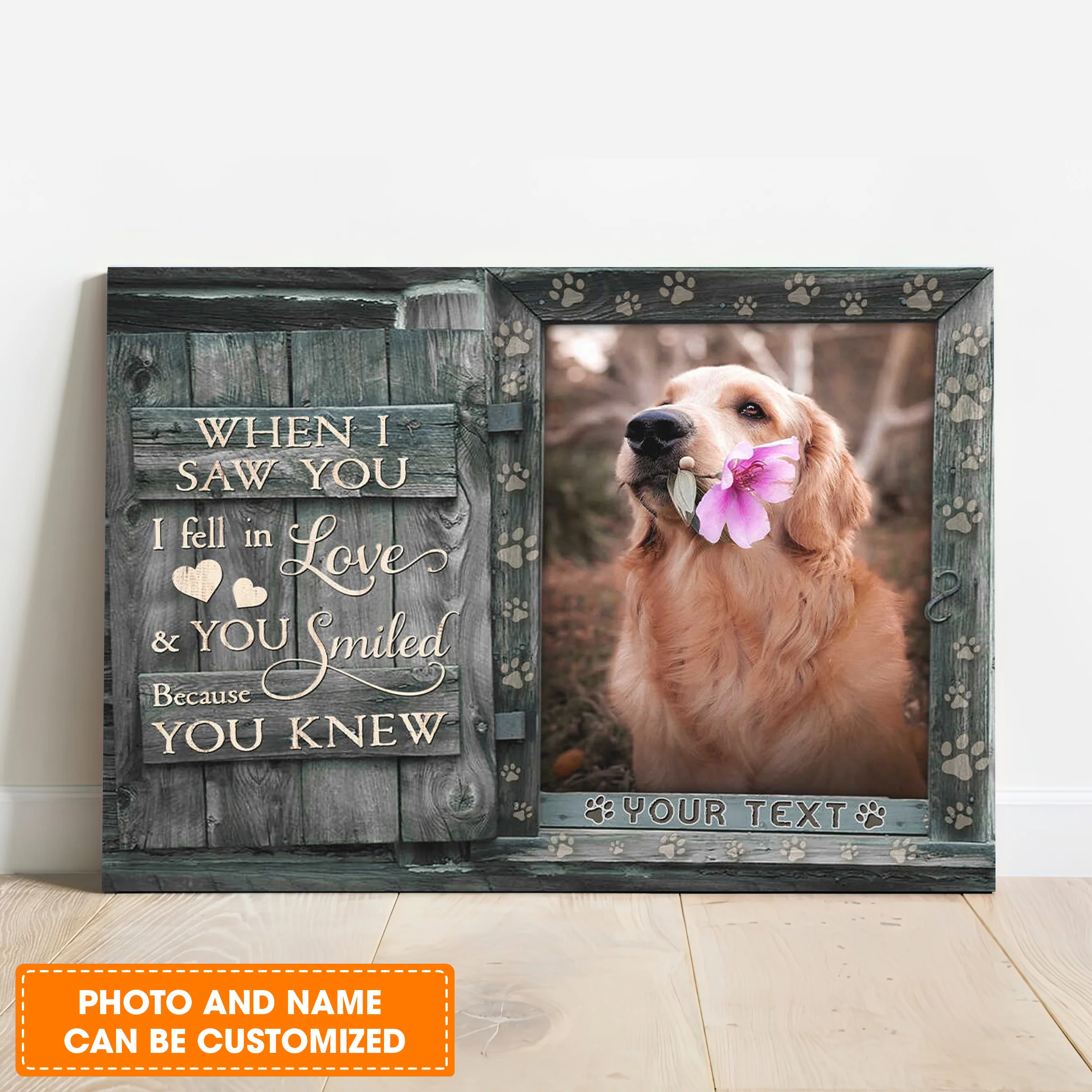 Custom Name & Photo Dog Premium Wrapped Landscape Canvas, When I Saw You Personalized Dog Canvas - Perfect Gift For Dog Lovers, Family, Friend - Image 2