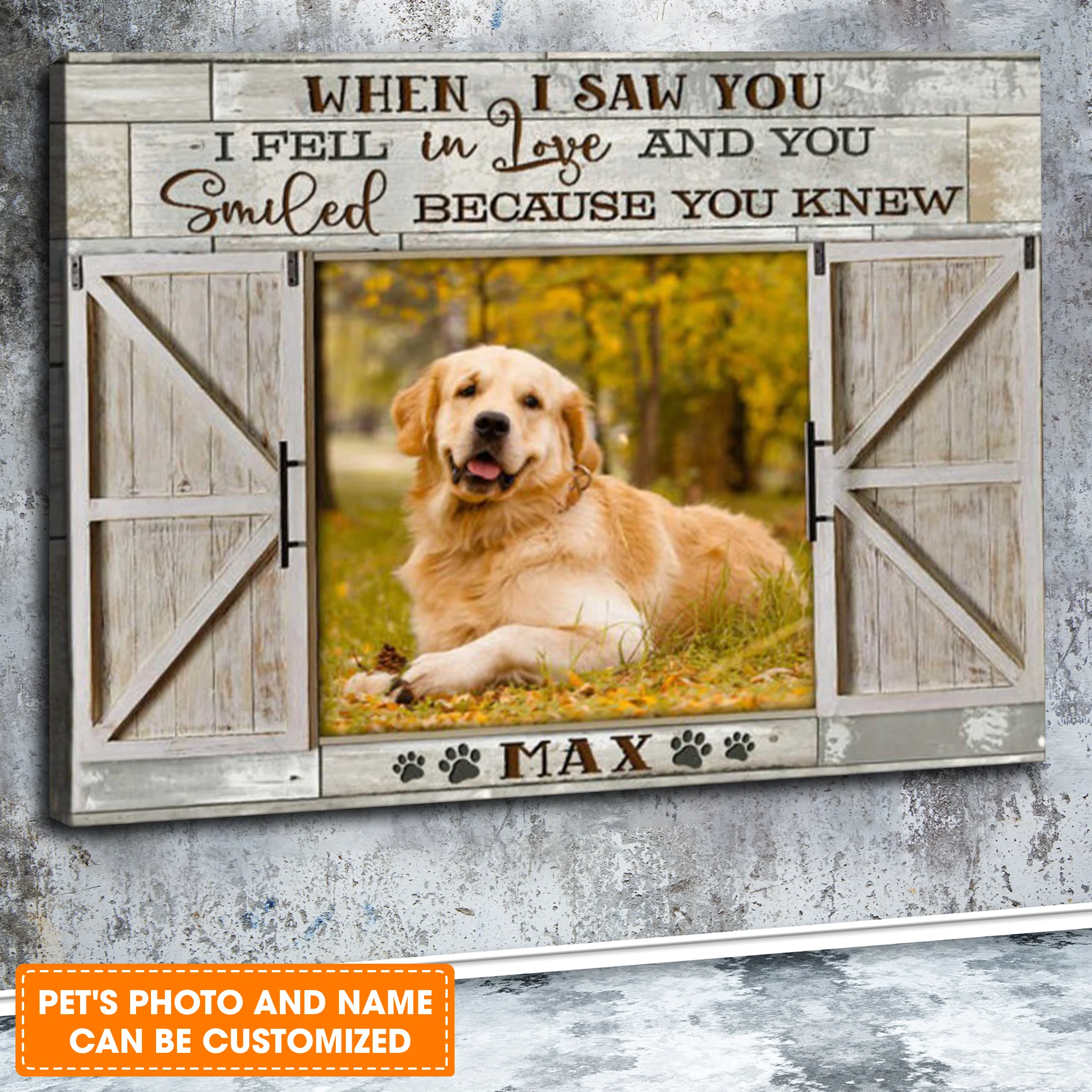Custom Name & Photo Dog Premium Wrapped Landscape Canvas, Window When I Saw You Personalized Dog Canvas - Perfect Gift For Dog Lovers, Family, Friend - Image 2