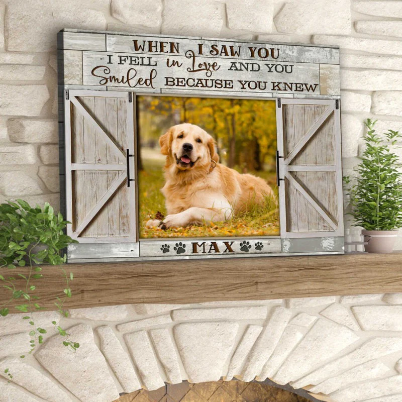 Custom Name & Photo Dog Premium Wrapped Landscape Canvas, Window When I Saw You Personalized Dog Canvas - Perfect Gift For Dog Lovers, Family, Friend - Image 3
