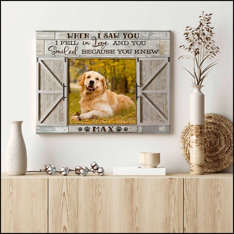 Custom Name & Photo Dog Premium Wrapped Landscape Canvas, Window When I Saw You Personalized Dog Canvas - Perfect Gift For Dog Lovers, Family, Friend - Image 4