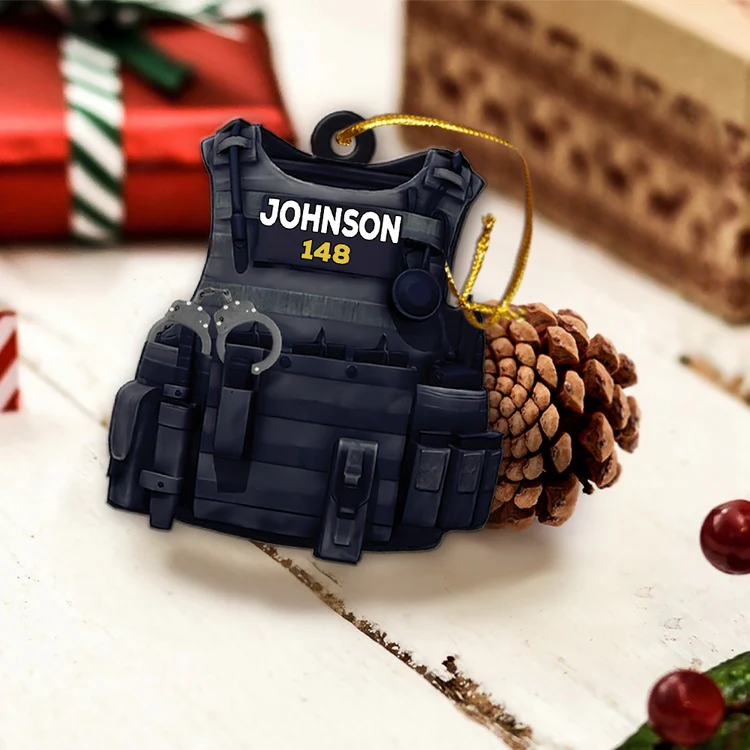 Custom Name Police Ornament Police Christmas Day - Police Gift - Image 2