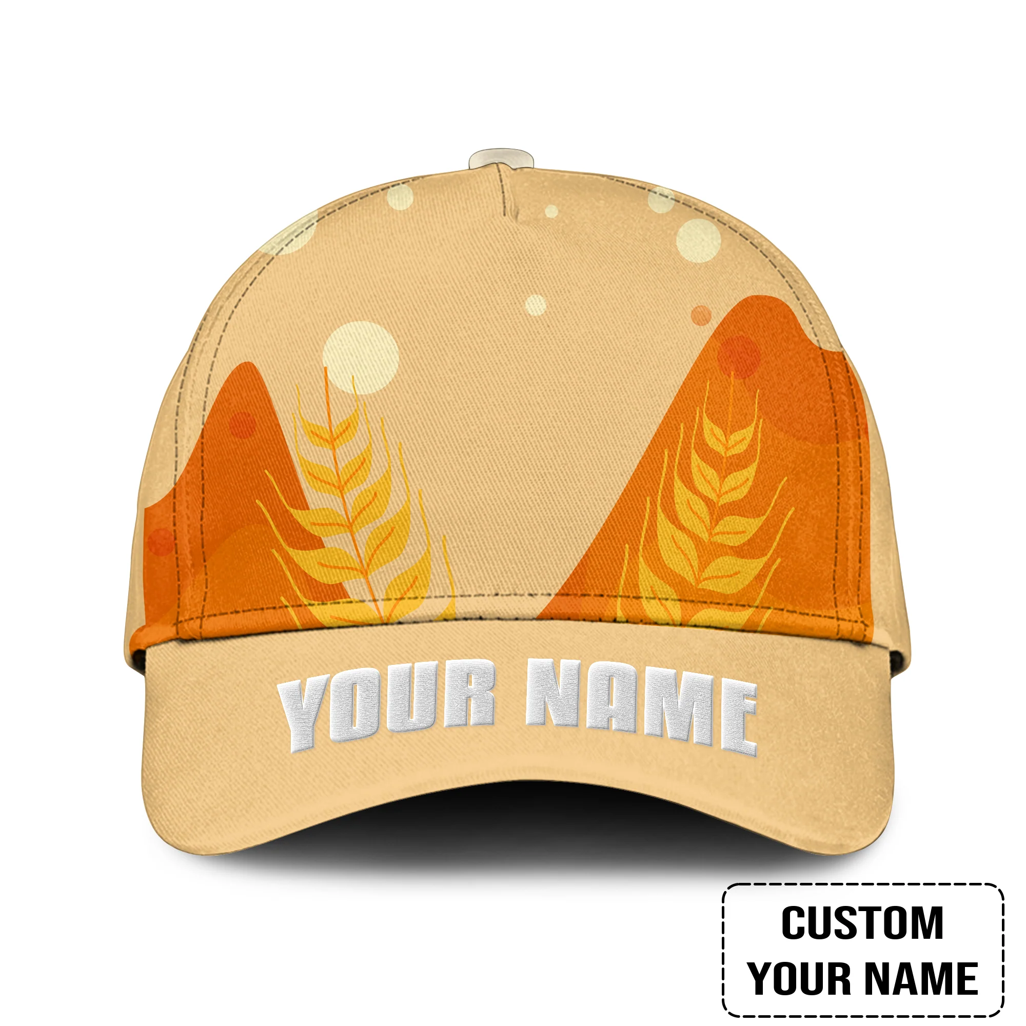 Custom Orange Beer Pattern Design Oktoberfest Beer Festival Performance Embroidered Cap - Image 2