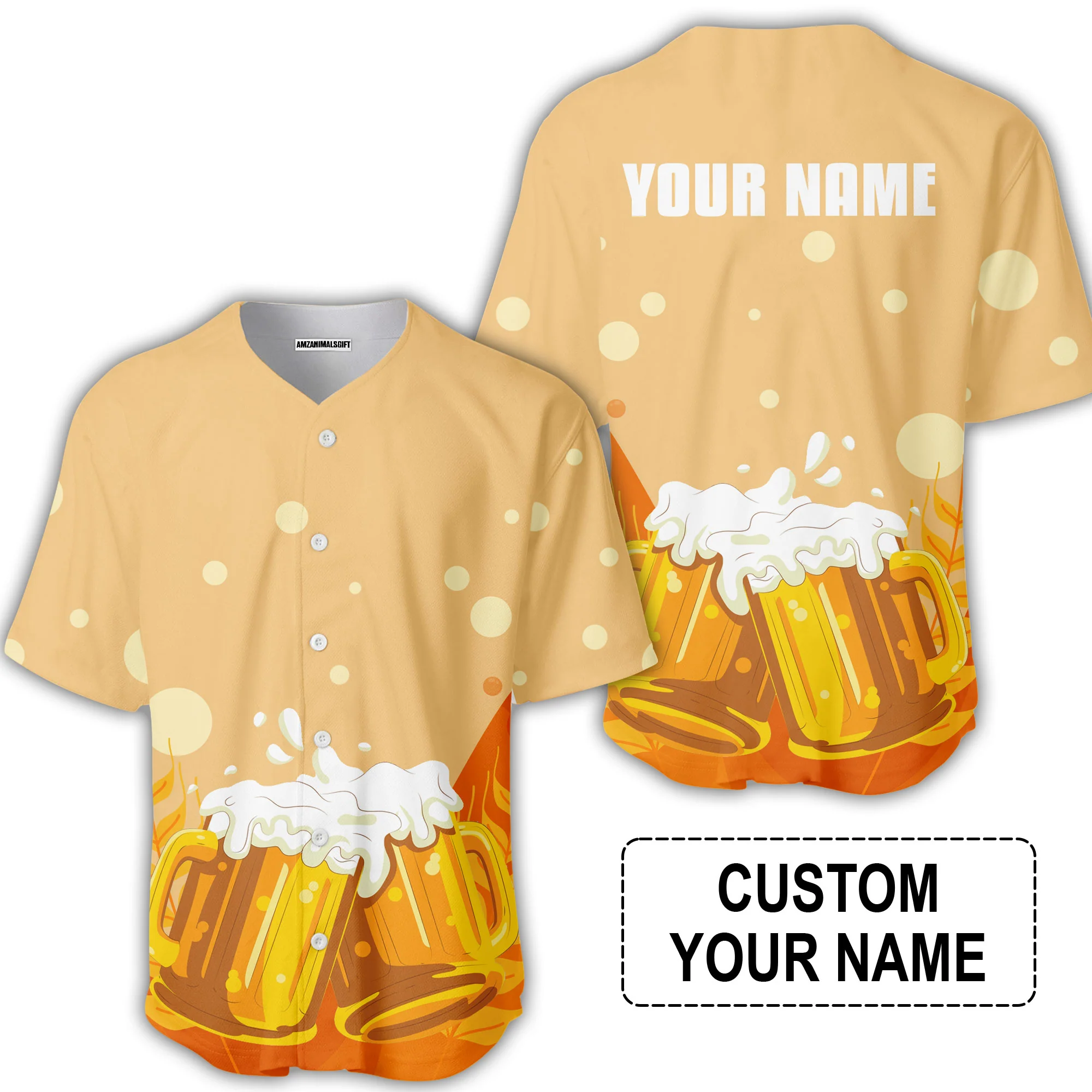 Custom Orange Beer Pattern Design Oktoberfest Beer Festival Performance Embroidered Cap - Image 3