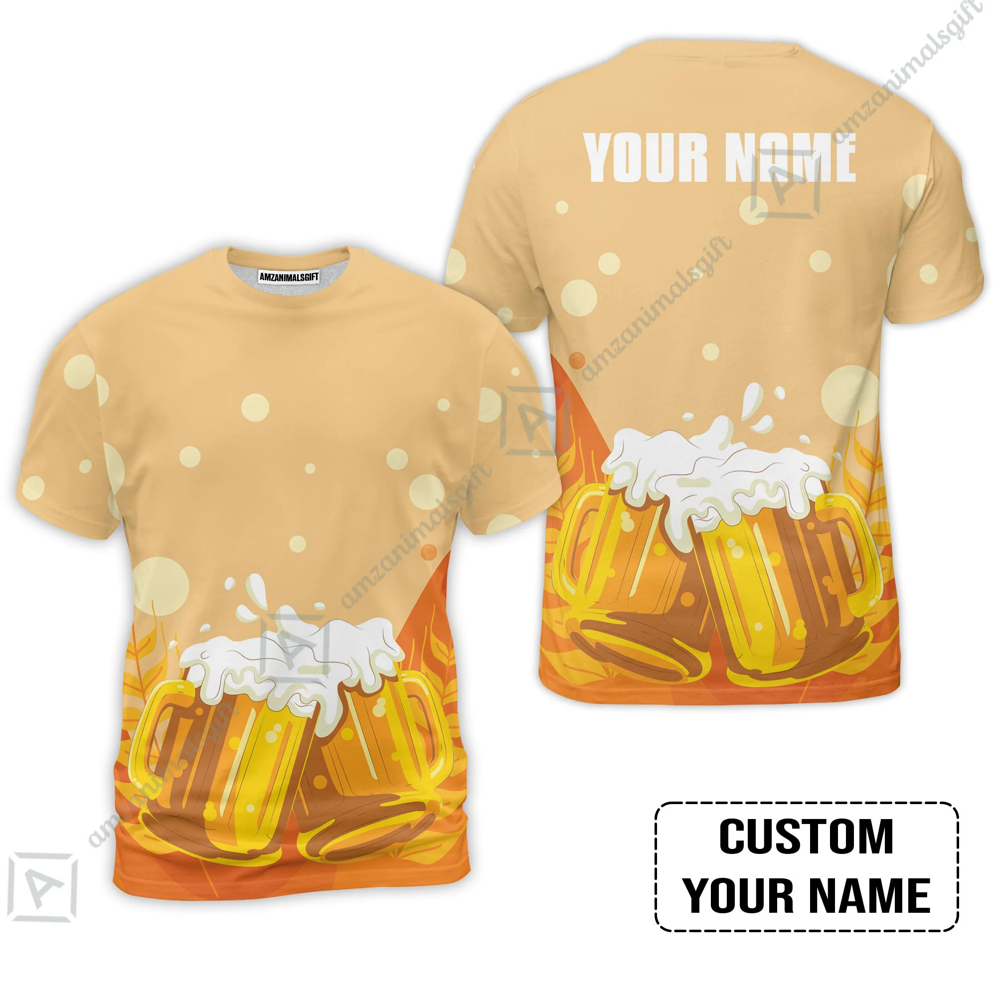 Custom Orange Beer Pattern Design Oktoberfest Beer Festival Performance Embroidered Cap - Image 4