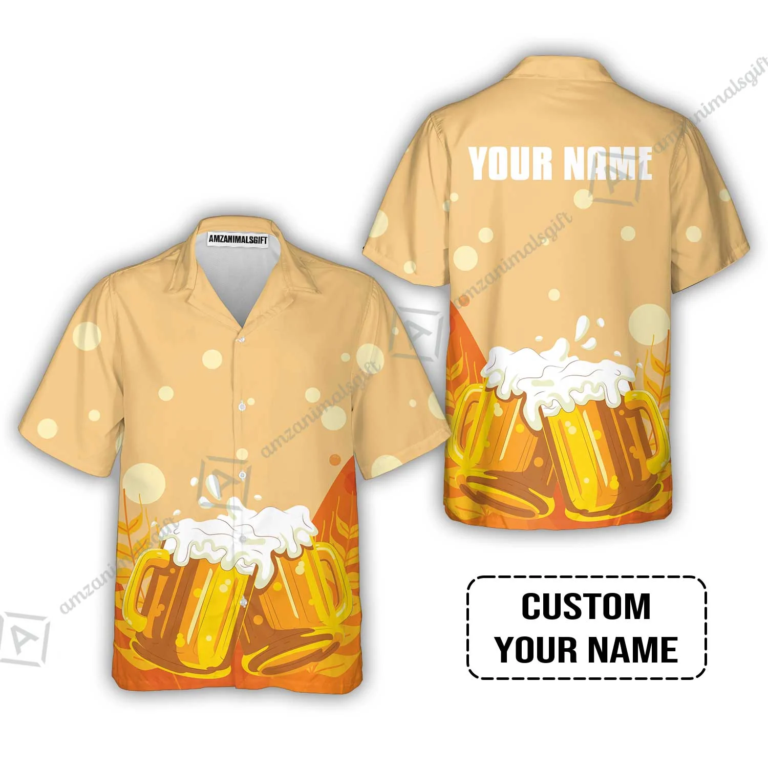 Custom Orange Beer Pattern Design Oktoberfest Beer Festival Performance Embroidered Cap - Image 5