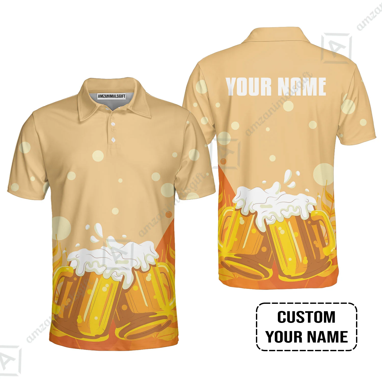 Custom Orange Beer Pattern Design Oktoberfest Beer Festival Performance Embroidered Cap - Image 6