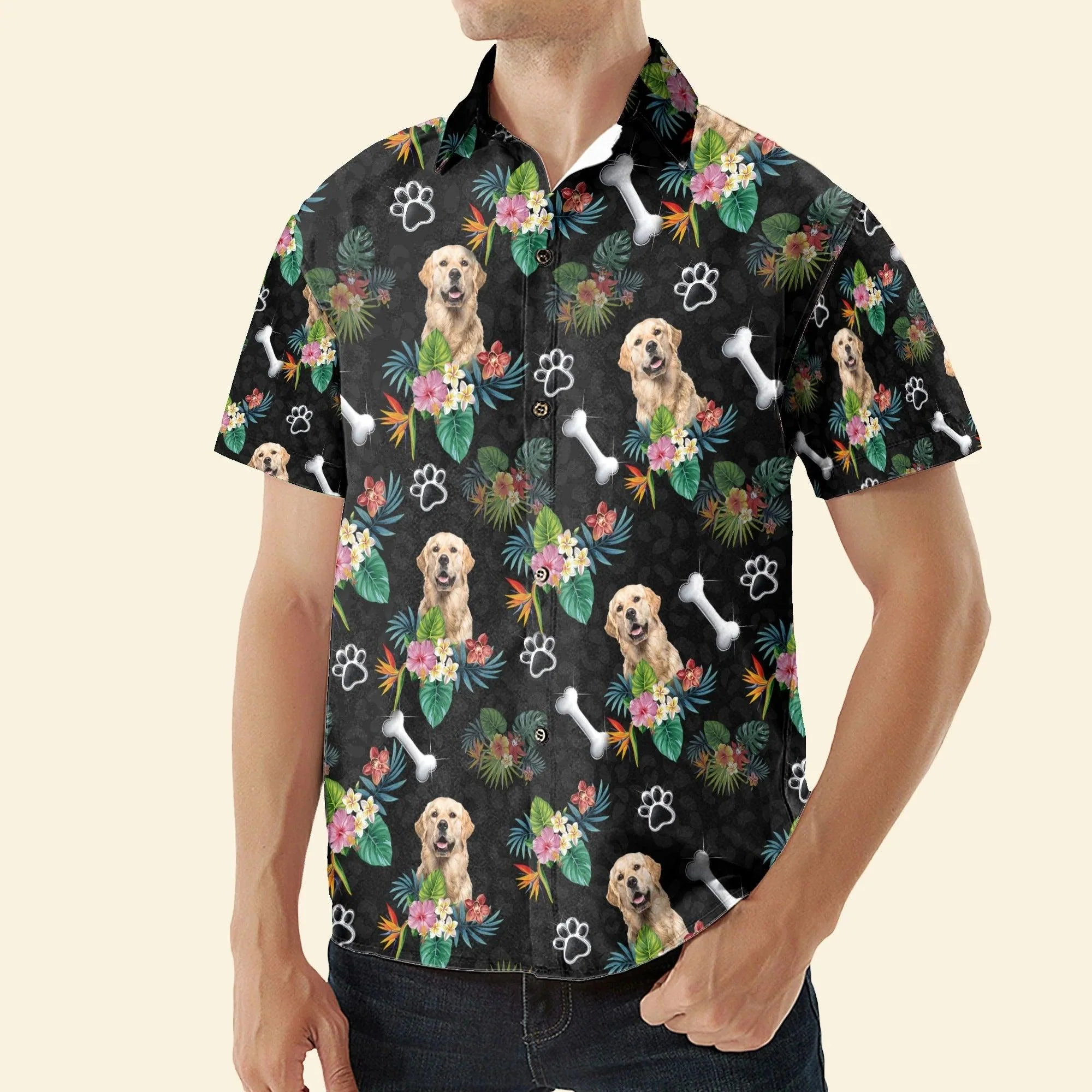 Custom Pet Dog Hawaiian shirt - Custom Photo Dog Tropical Pattern Personalized Hawaiian Shirt For Summer - Perfect Gift For Dog Lovers, Friend, Family - Image 3