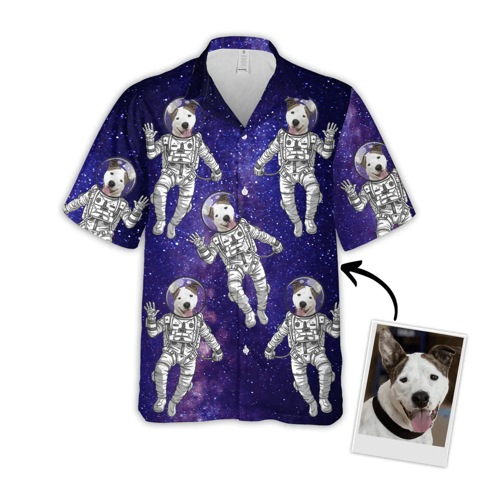 Custom Pet Dog Hawaiian shirt - Custom Photo Galaxy Pattern Personalized Hawaiian Shirt - Perfect Gift For Animal Lovers, Friend, Family - Image 2