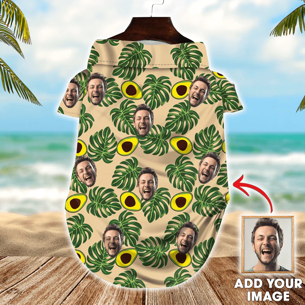 Custom Pet Dog Hawaiian shirt - Custom Photo Pet Avocado Pattern Personalized Hawaiian Shirt For Pet - Perfect Gift For Pet, Dog lovers, Cat Lovers