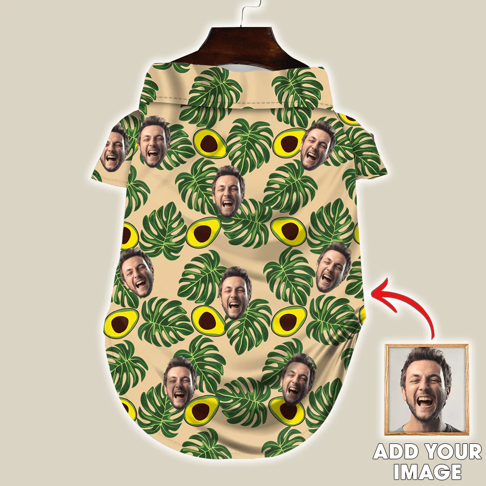 Custom Pet Dog Hawaiian shirt - Custom Photo Pet Avocado Pattern Personalized Hawaiian Shirt For Pet - Perfect Gift For Pet, Dog lovers, Cat Lovers - Image 2